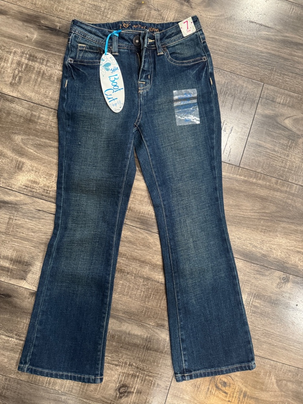 Justice NWT Dark Blue Bootcut Jeans - Girls 7 Slim